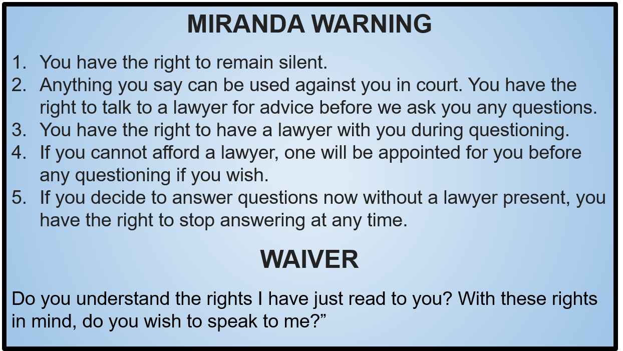 What Are “miranda Rights” And What Do They Mean